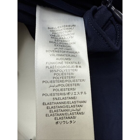 Adrianna Papell Plus Size 22W Navy Blue Off Shoulder Jersey Jumpsuit Rosette NWT - Picture 10 of 11